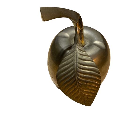 Apple brass bell patina school teacher gift - Picture 2 of 4